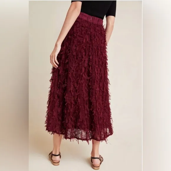 Anthropologie Seen Worn Kept Rhapsody Textured Maxi Tulle Cocktail Holiday Sz 2