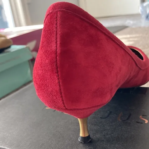 Anthropologie wine colored kitten heels. Pied Juste. Super chic