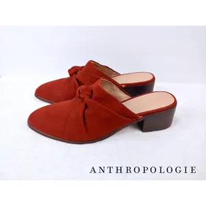 Anthropologie Women's Tess Knotted Suede Mules Size 9.5M