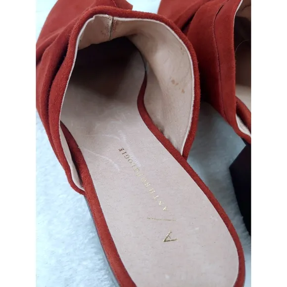 Anthropologie Women's Tess Knotted Suede Mules Size 9.5M