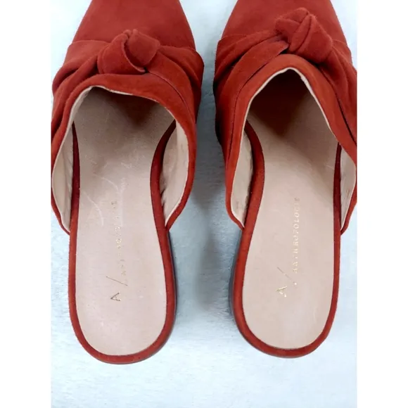 Anthropologie Women's Tess Knotted Suede Mules Size 9.5M