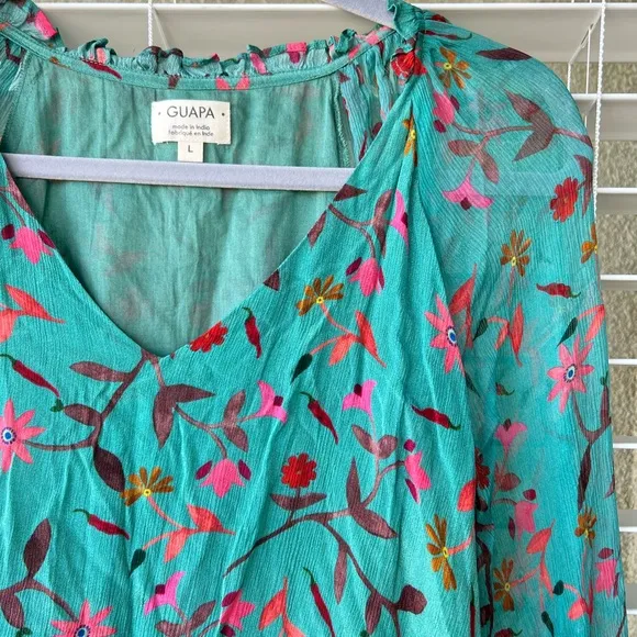 Anthropologie x Guapa Layla Puff long Sleeve Mini Dress size L