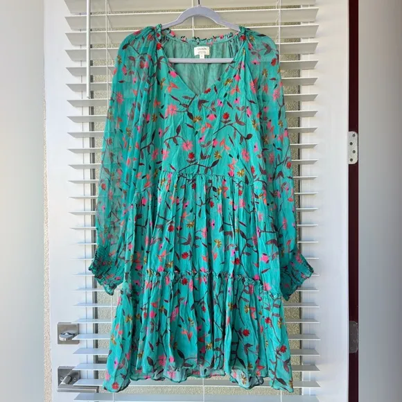 Anthropologie x Guapa Layla Puff long Sleeve Mini Dress size L