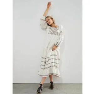 Anthropologie Lucienne Embroidered Maxi Dress- new without tags Size 0