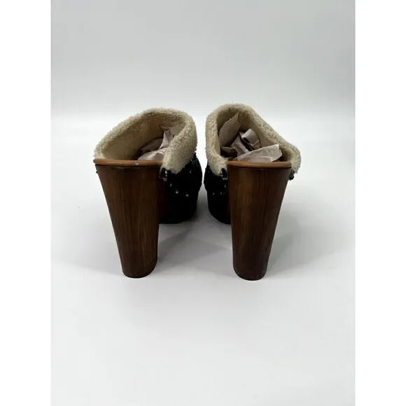 ANTHROPOLOGIE Miss Albright TERRESTRIAL Clogs Mules Suede Heel (US 8.5) 39