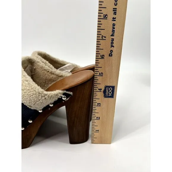 ANTHROPOLOGIE Miss Albright TERRESTRIAL Clogs Mules Suede Heel (US 8.5) 39