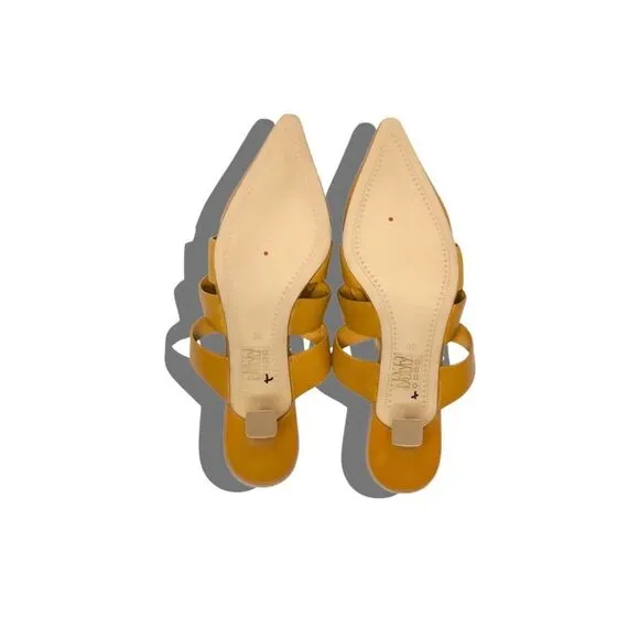 Anthropologie x Bruno Premi Pointed-Toe Heeled Mules Honey $148 Sz 39
