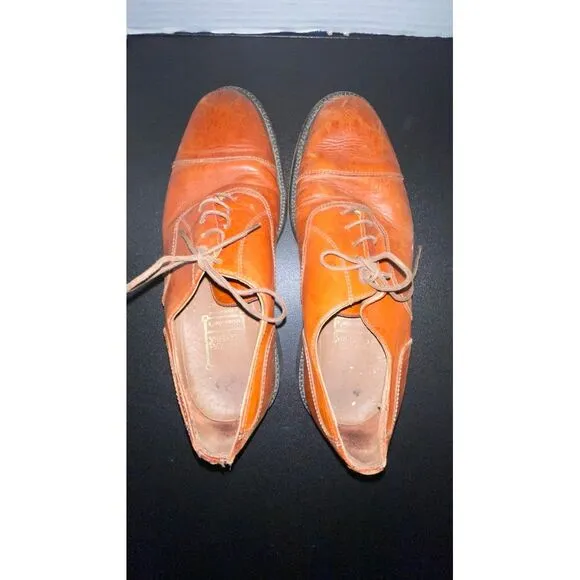 Antica Cuoieria‎ Brown Leather Oxfords Cap Toe Lace Up Shoes Mens 10.5 Italy