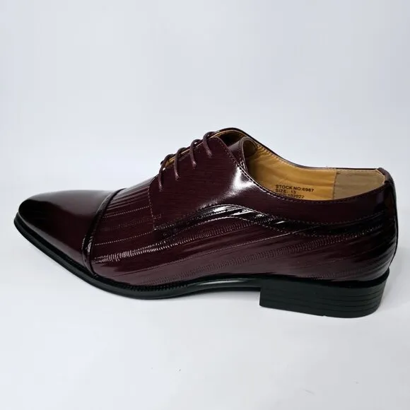 Antonio Cerrelli Burgundy Cap Toe Oxfords Dress Shoes Men's Size 13 New w/ Box