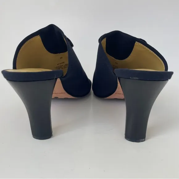 ANTONIO MELANI Black and Pink Mules with Butterfly Detail