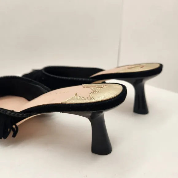 Antonio Melani Jennifer Sumko mules 9M black suede Mimi heels pointy new $130
