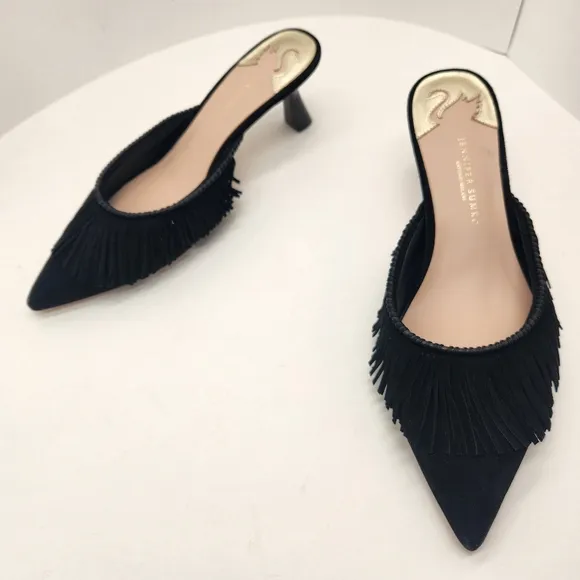 Antonio Melani Jennifer Sumko mules 9M black suede Mimi heels pointy new $130