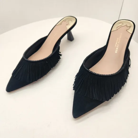 Antonio Melani Jennifer Sumko mules 9M black suede Mimi heels pointy new $130