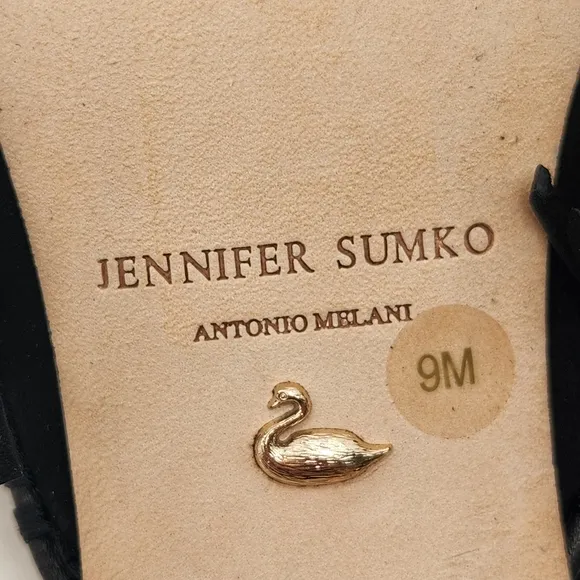 Antonio Melani Jennifer Sumko mules 9M black suede Mimi heels pointy new $130
