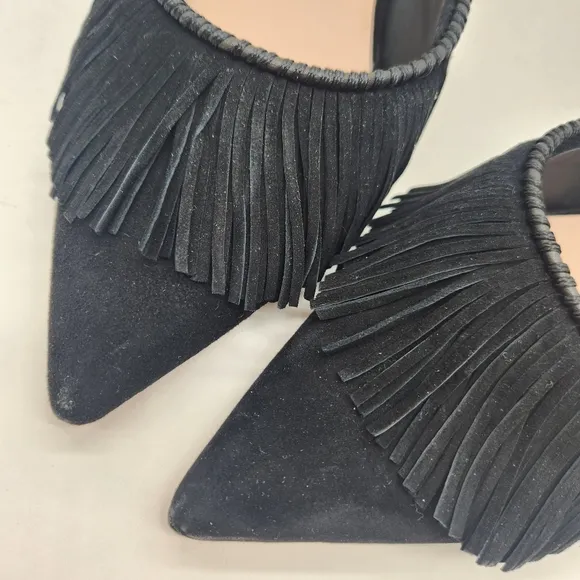 Antonio Melani Jennifer Sumko mules 9M black suede Mimi heels pointy new $130