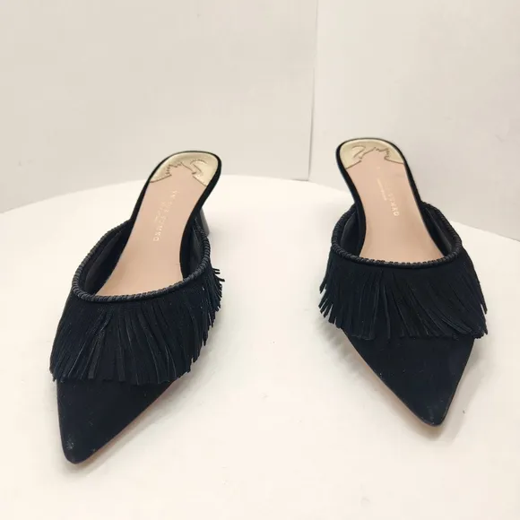 Antonio Melani Jennifer Sumko mules 9M black suede Mimi heels pointy new $130