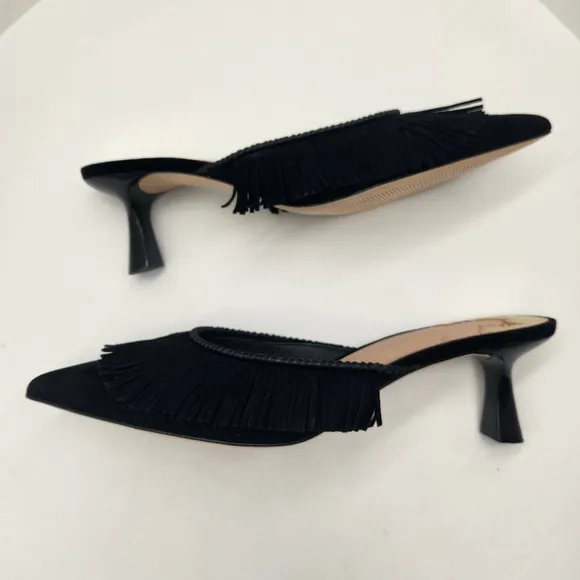 Antonio Melani Jennifer Sumko mules 9M black suede Mimi heels pointy new $130