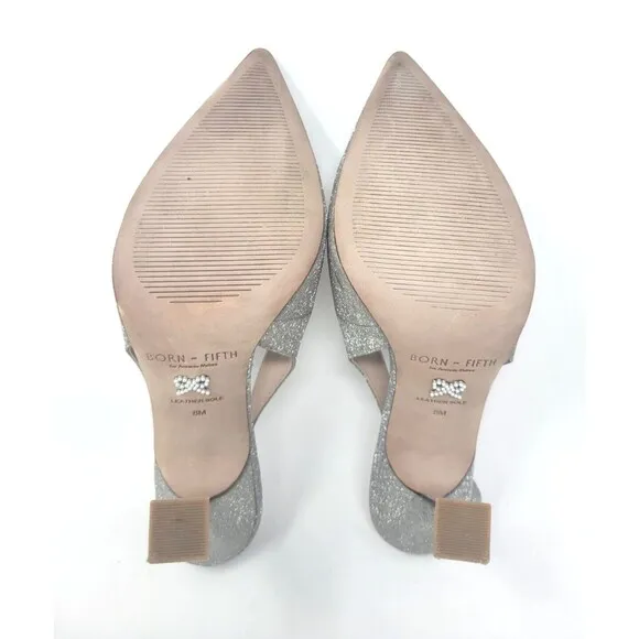 Antonio Melani x Born on Fifth Millie Metallic Glitter Jewel Heels - Sz 8