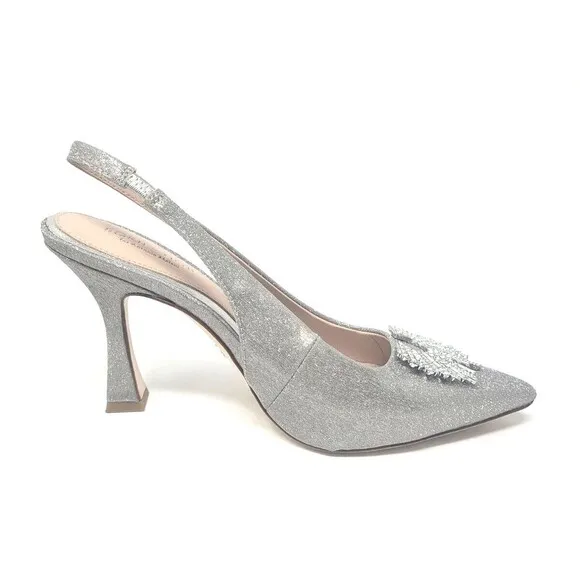 Antonio Melani x Born on Fifth Millie Metallic Glitter Jewel Heels - Sz 8