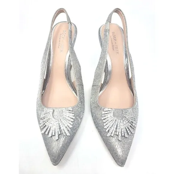 Antonio Melani x Born on Fifth Millie Metallic Glitter Jewel Heels - Sz 8