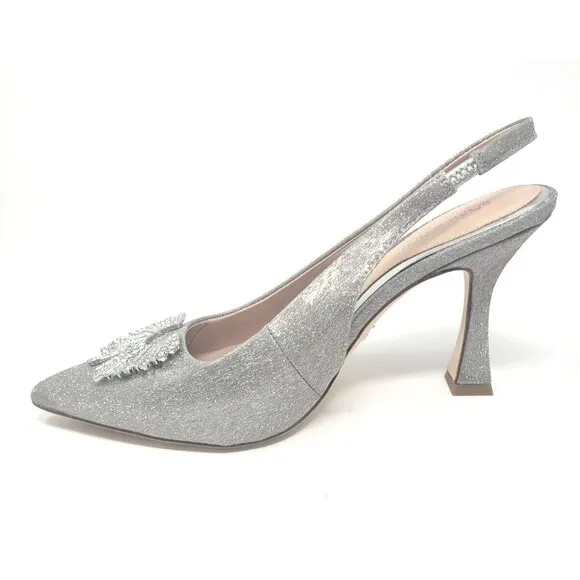 Antonio Melani x Born on Fifth Millie Metallic Glitter Jewel Heels - Sz 8