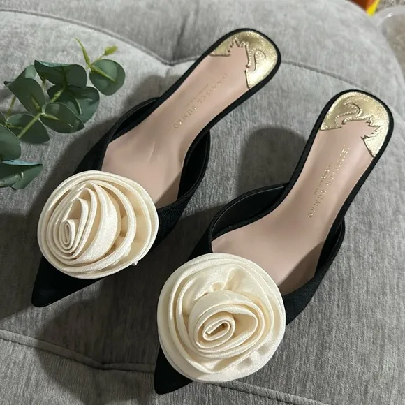 Antonio Melani x Jennifer Sumko Jensy Faille Flower Dress Mules