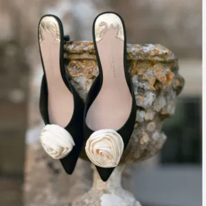 Antonio Melani x Jennifer Sumko Jensy Faille Flower Dress Mules