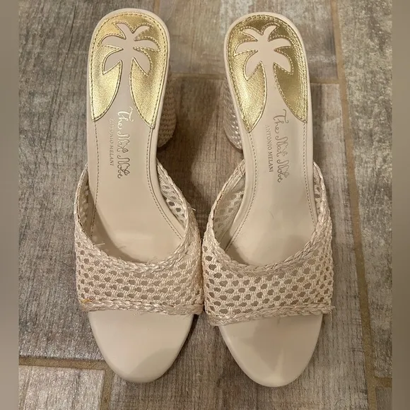 Antonio Melanix The Nat Note Riviera Woven Metallic Slip-On Mules