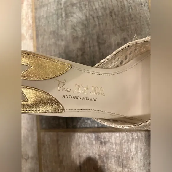 Antonio Melanix The Nat Note Riviera Woven Metallic Slip-On Mules