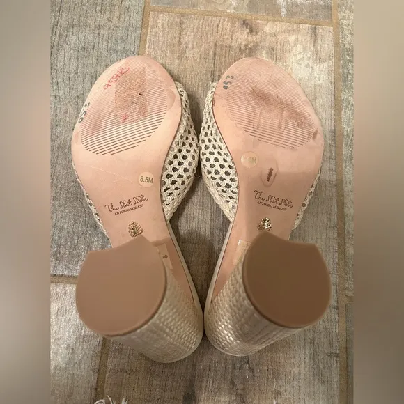 Antonio Melanix The Nat Note Riviera Woven Metallic Slip-On Mules