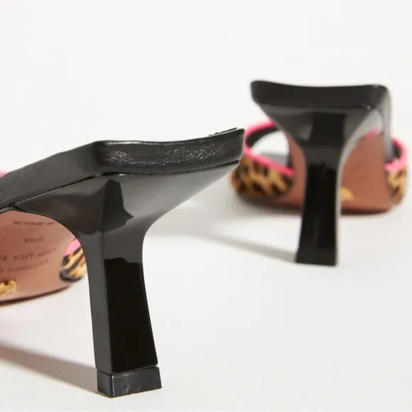 Antropologie x Vicenza Square-Toe Mules Heels LeopardBrown Motif Size 6 NIB
