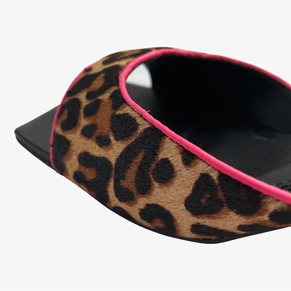 Antropologie x Vicenza Square-Toe Mules Heels LeopardBrown Motif Size 6 NIB