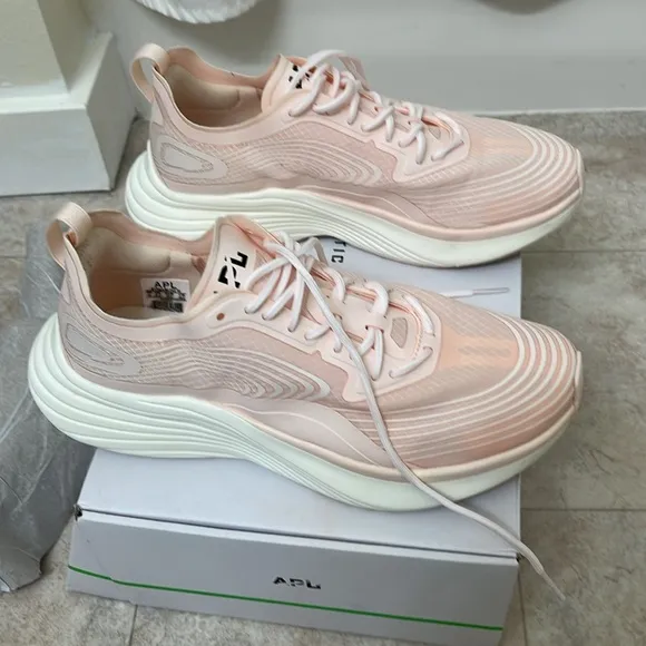 APL Pink Athletic Shoes with Textured Fabric and Thick Sole size 8