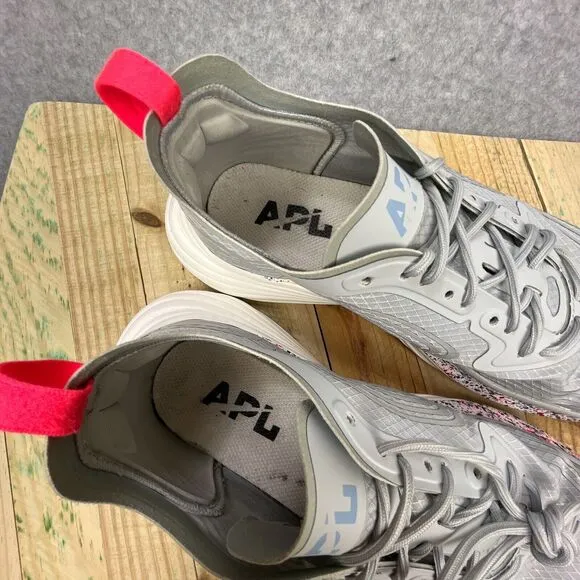 APL Shoes Womens Size 8.5 Gray Speckle White Streamline Lace Up Running Sneakers