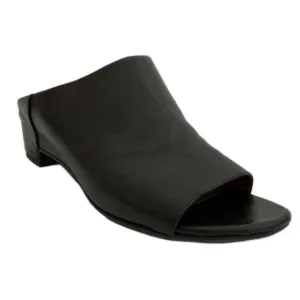 Aquatalia Mules Women Size 7 Black Leather Open-toe Block Heel