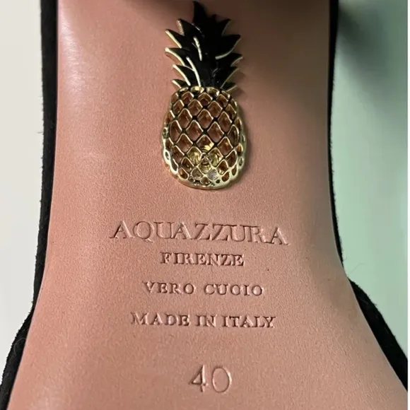 Aquazurra slingback block heels, never worn