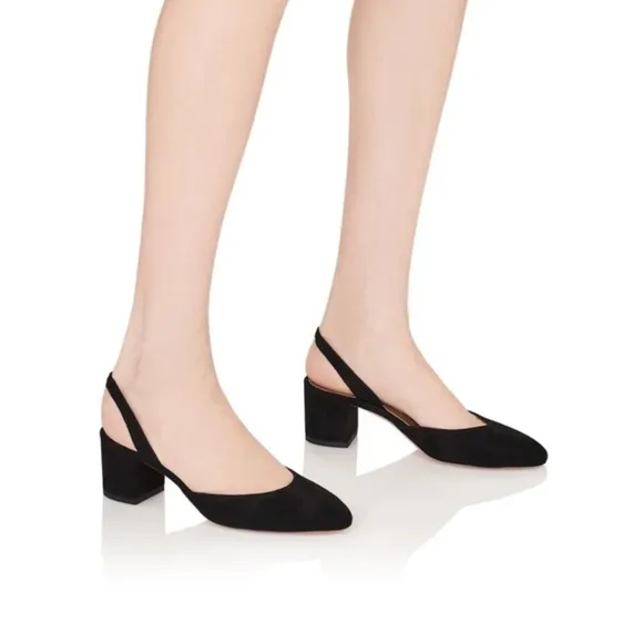 Aquazurra slingback block heels, never worn