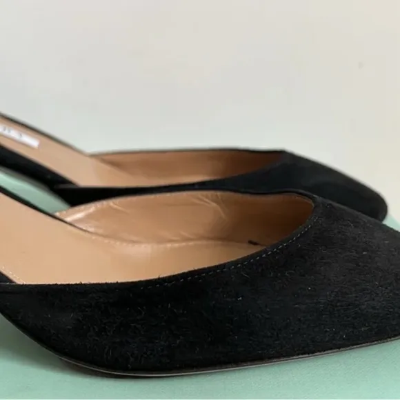 Aquazurra slingback block heels, never worn