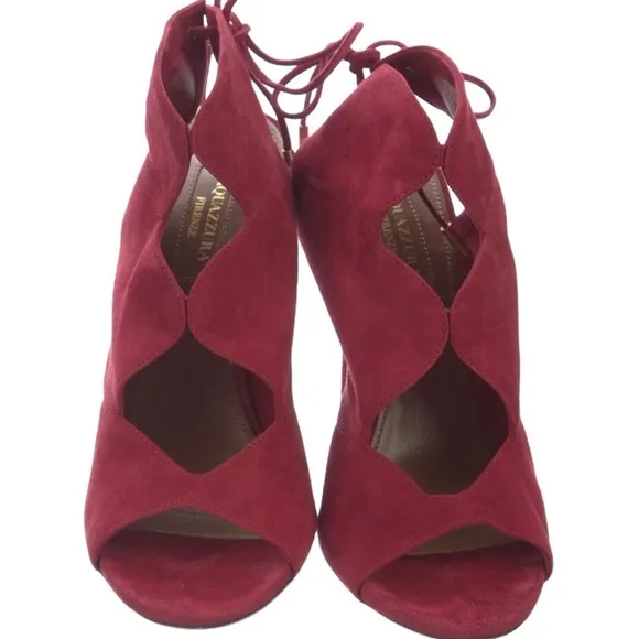 Aquazzura Pasadena Red Open Toe Sling Back  Size 7 (37)