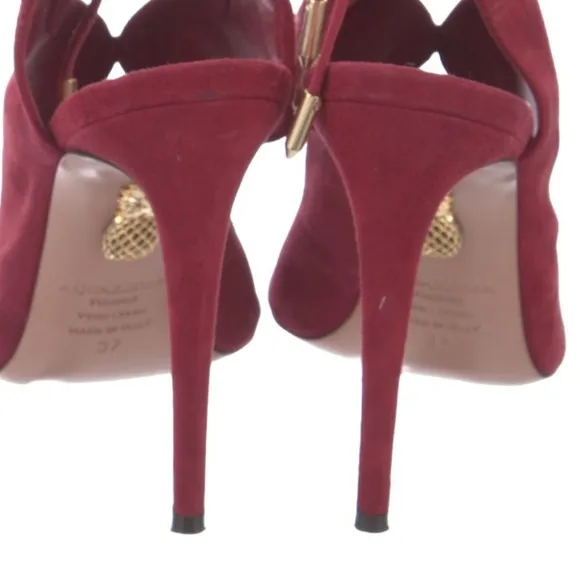 Aquazzura Pasadena Red Open Toe Sling Back  Size 7 (37)