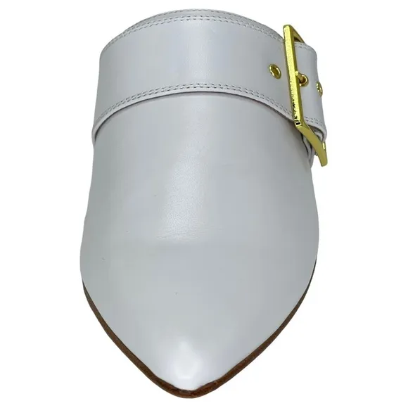 Archive Womens Flat Mules 7.5M White Leather Slip On