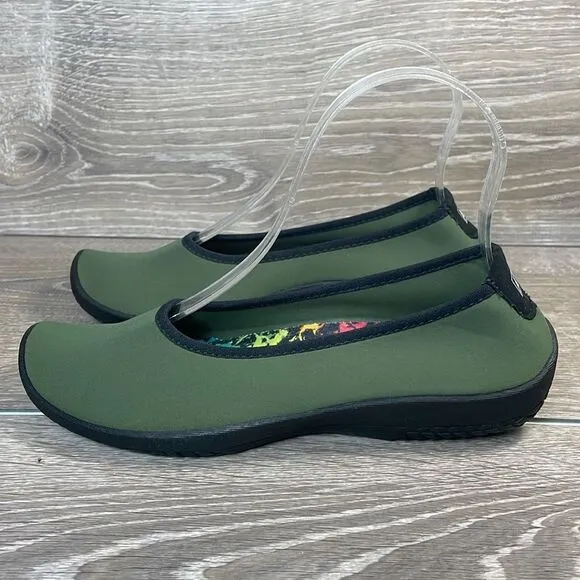 A’Rcopedico Lolita Women's Sz 6.5/EU 37 Green Stretchy Slip On Ballet Flats