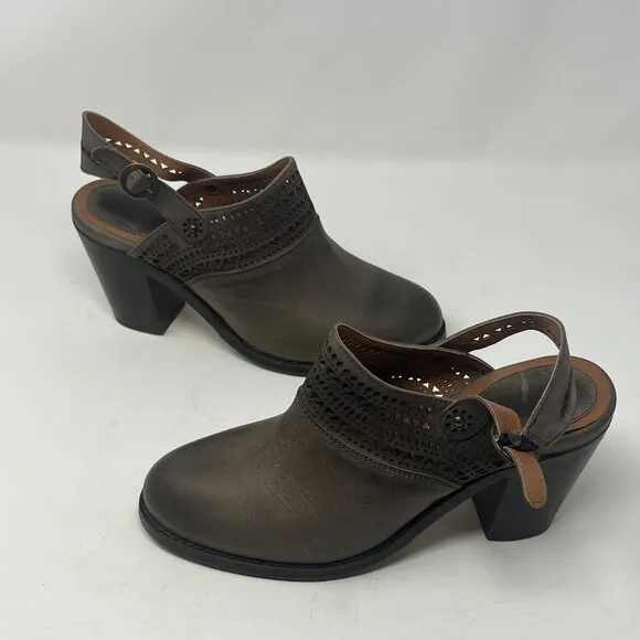 Ariat Chaparral Slingback Leather Clogs grey 7 EUC
