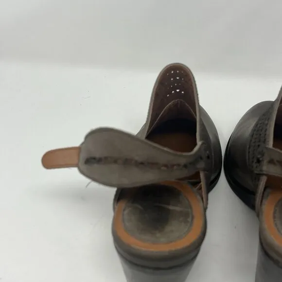 Ariat Chaparral Slingback Leather Clogs grey 7 EUC