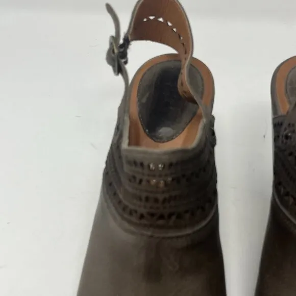 Ariat Chaparral Slingback Leather Clogs grey 7 EUC