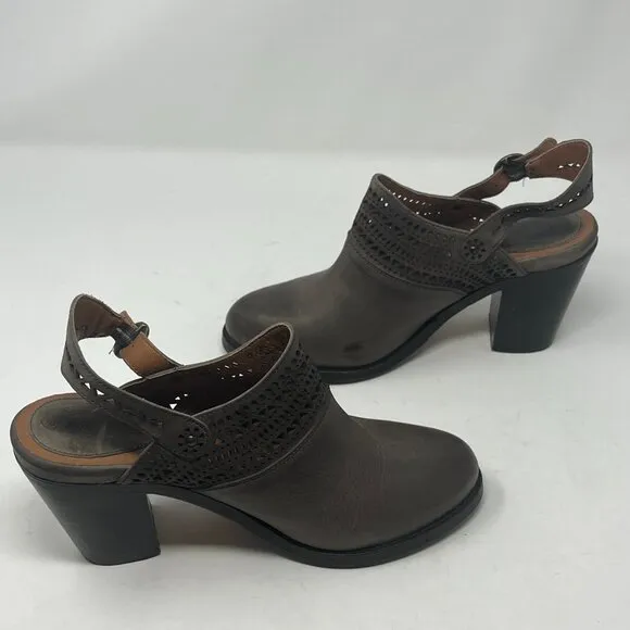 Ariat Chaparral Slingback Leather Clogs grey 7 EUC