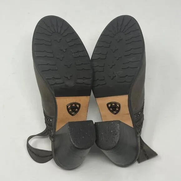Ariat Chaparral Slingback Leather Clogs grey 7 EUC