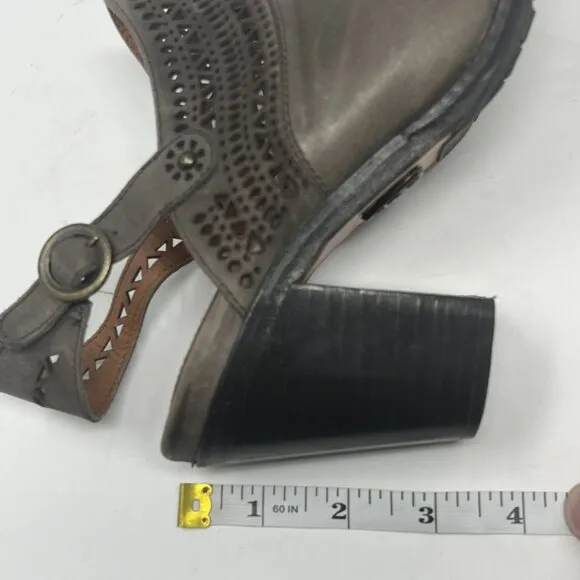Ariat Chaparral Slingback Leather Clogs grey 7 EUC