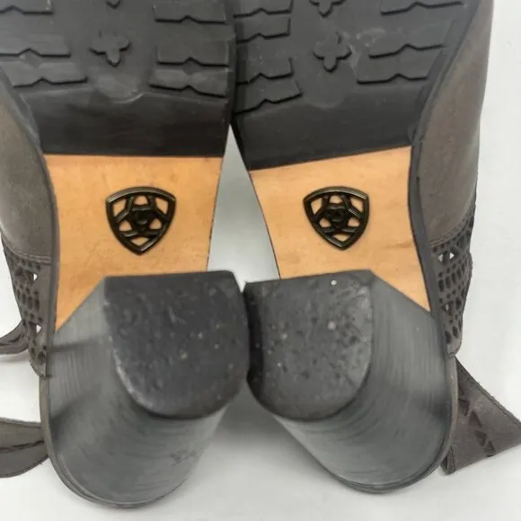 Ariat Chaparral Slingback Leather Clogs grey 7 EUC