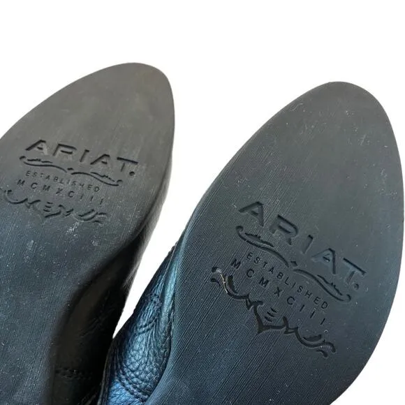 ARIAT Dalton Slip On Mule Leather Western Clogs Black Heel Stitching Design Sz 9